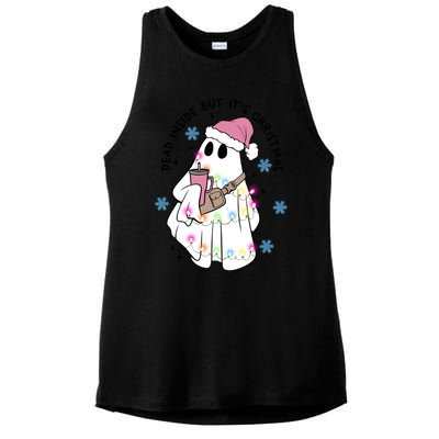 Cute Ghost Dead Inside But ItS Christmas Coffee Lovers Great Gift Ladies PosiCharge Tri-Blend Wicking Tank