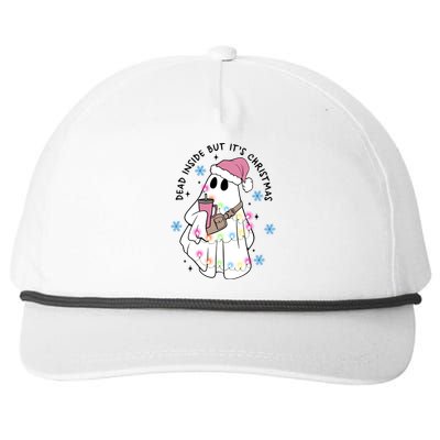 Cute Ghost Dead Inside But ItS Christmas Coffee Lovers Great Gift Snapback Five-Panel Rope Hat