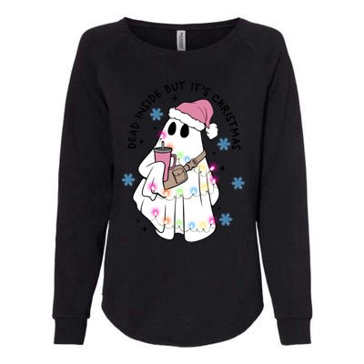 Cute Ghost Dead Inside But ItS Christmas Coffee Lovers Great Gift Womens California Wash Sweatshirt