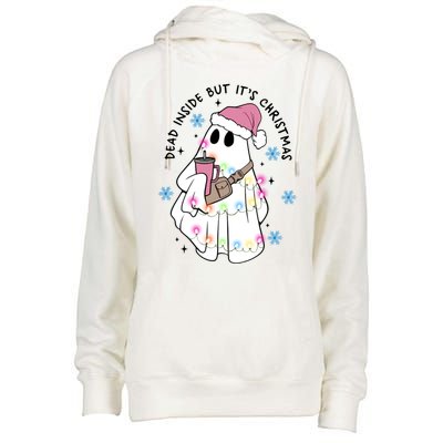 Cute Ghost Dead Inside But ItS Christmas Coffee Lovers Great Gift Womens Funnel Neck Pullover Hood