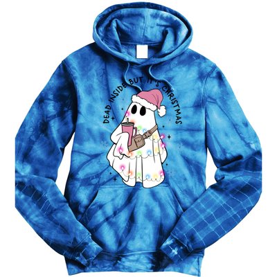 Cute Ghost Dead Inside But ItS Christmas Coffee Lovers Great Gift Tie Dye Hoodie