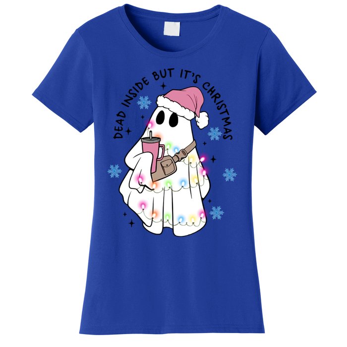 Cute Ghost Dead Inside But ItS Christmas Coffee Lovers Great Gift Women's T-Shirt