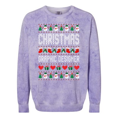 Christmas Graphic Designer Ugly Christmas Colorblast Crewneck Sweatshirt