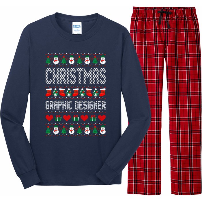 Christmas Graphic Designer Ugly Christmas Long Sleeve Pajama Set