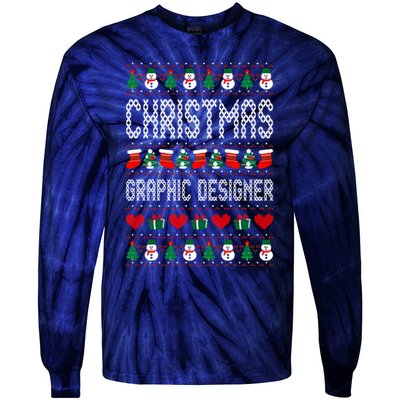 Christmas Graphic Designer Ugly Christmas Tie-Dye Long Sleeve Shirt