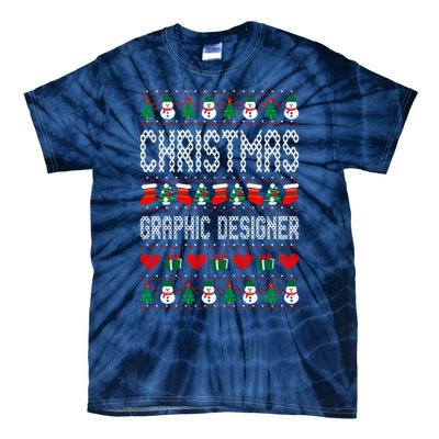 Christmas Graphic Designer Ugly Christmas Tie-Dye T-Shirt