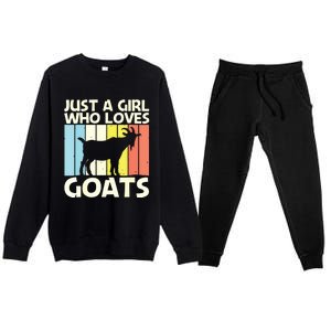 Cool Goat Design For Girl Women Goat Farmer Farming Lovers Premium Crewneck Sweatsuit Set