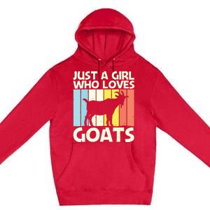 Cool Goat Design For Girl Women Goat Farmer Farming Lovers Premium Pullover Hoodie