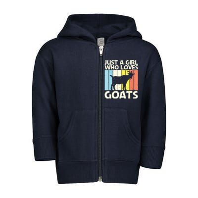 Cool Goat Design For Girl Women Goat Farmer Farming Lovers Toddler Zip Fleece Hoodie