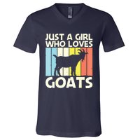 Cool Goat Design For Girl Women Goat Farmer Farming Lovers V-Neck T-Shirt