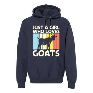 Cool Goat Design For Girl Women Goat Farmer Farming Lovers Premium Hoodie