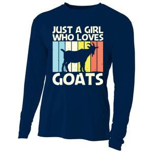 Cool Goat Design For Girl Women Goat Farmer Farming Lovers Cooling Performance Long Sleeve Crew