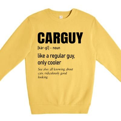 Car Guy Definition Mechanic Auto Racing Men Premium Crewneck Sweatshirt