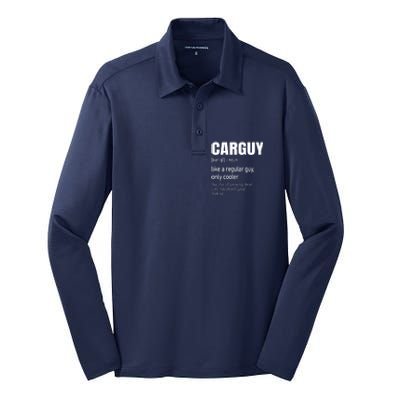 Car Guy Definition Mechanic Auto Racing Men Silk Touch Performance Long Sleeve Polo