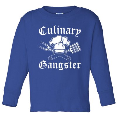 Culinary Gangster Design Funny Chef Cooking Cook Gift Toddler Long Sleeve Shirt