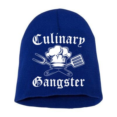 Culinary Gangster Design Funny Chef Cooking Cook Gift Short Acrylic Beanie