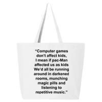 Computer Games Don't Affect 25L Jumbo Tote