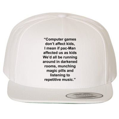 Computer Games Don't Affect Wool Snapback Cap