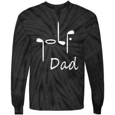 Cute Golf Dad Gift For Dad Golf Clubs Father's Day Tie-Dye Long Sleeve Shirt