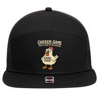 Chicken Game Dont Look At The Chicken Funny Chicken 7 Panel Mesh Trucker Snapback Hat