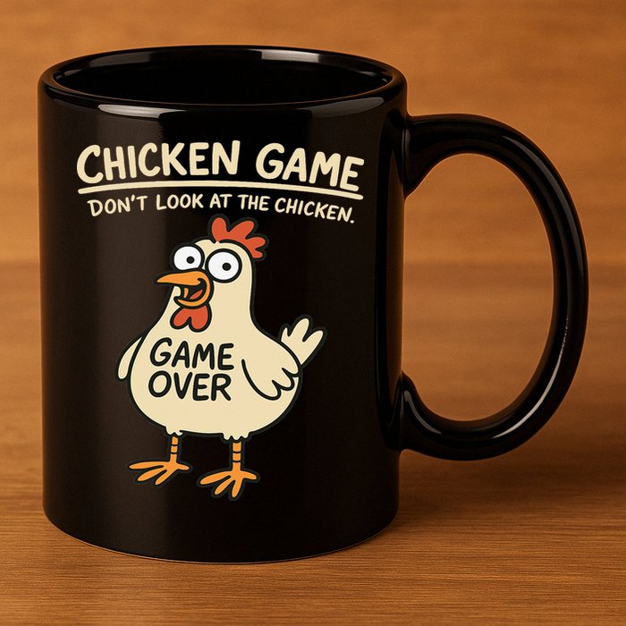 Chicken Game Dont Look At The Chicken Funny Chicken 11oz C Handle Ceramic Mug