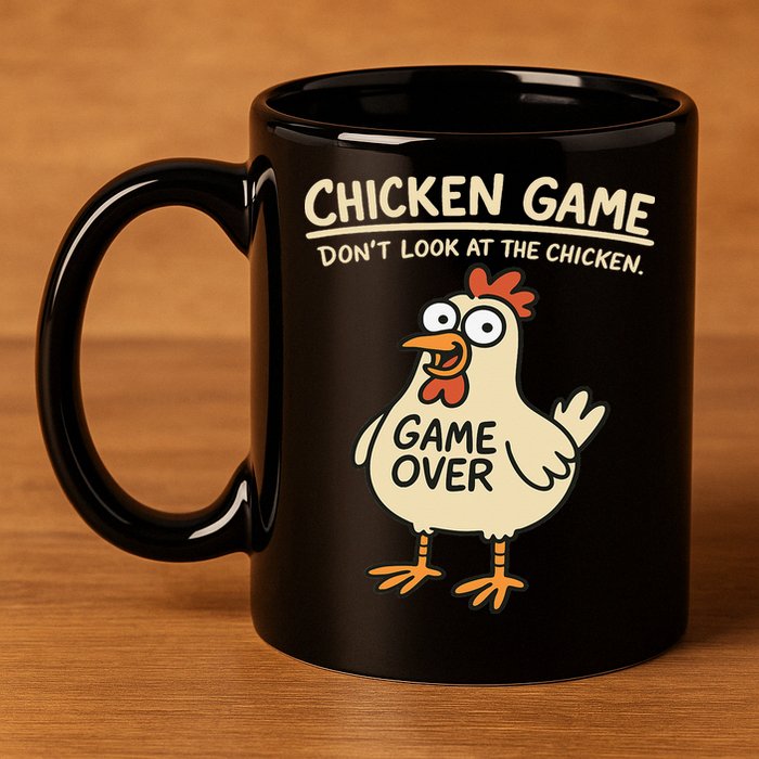 Chicken Game Dont Look At The Chicken Funny Chicken 11oz C Handle Ceramic Mug