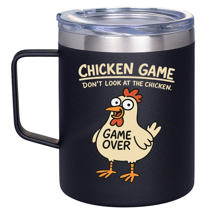 Chicken Game Dont Look At The Chicken Funny Chicken 12oz Stainless Steel Coffee Mug