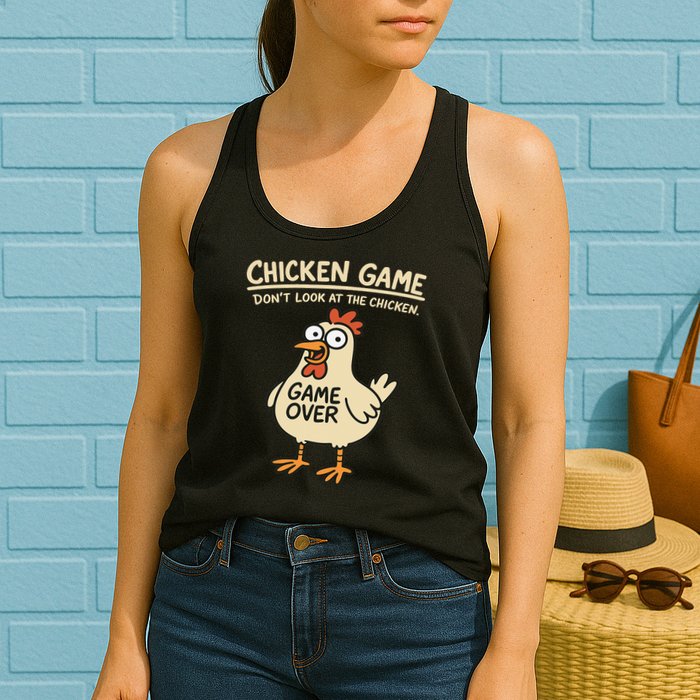 Chicken Game Dont Look At The Chicken Funny Chicken Womens Tank Top