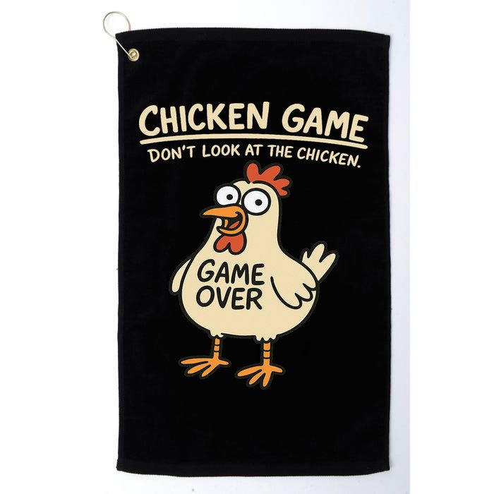 Chicken Game Dont Look At The Chicken Funny Chicken Golf Towel