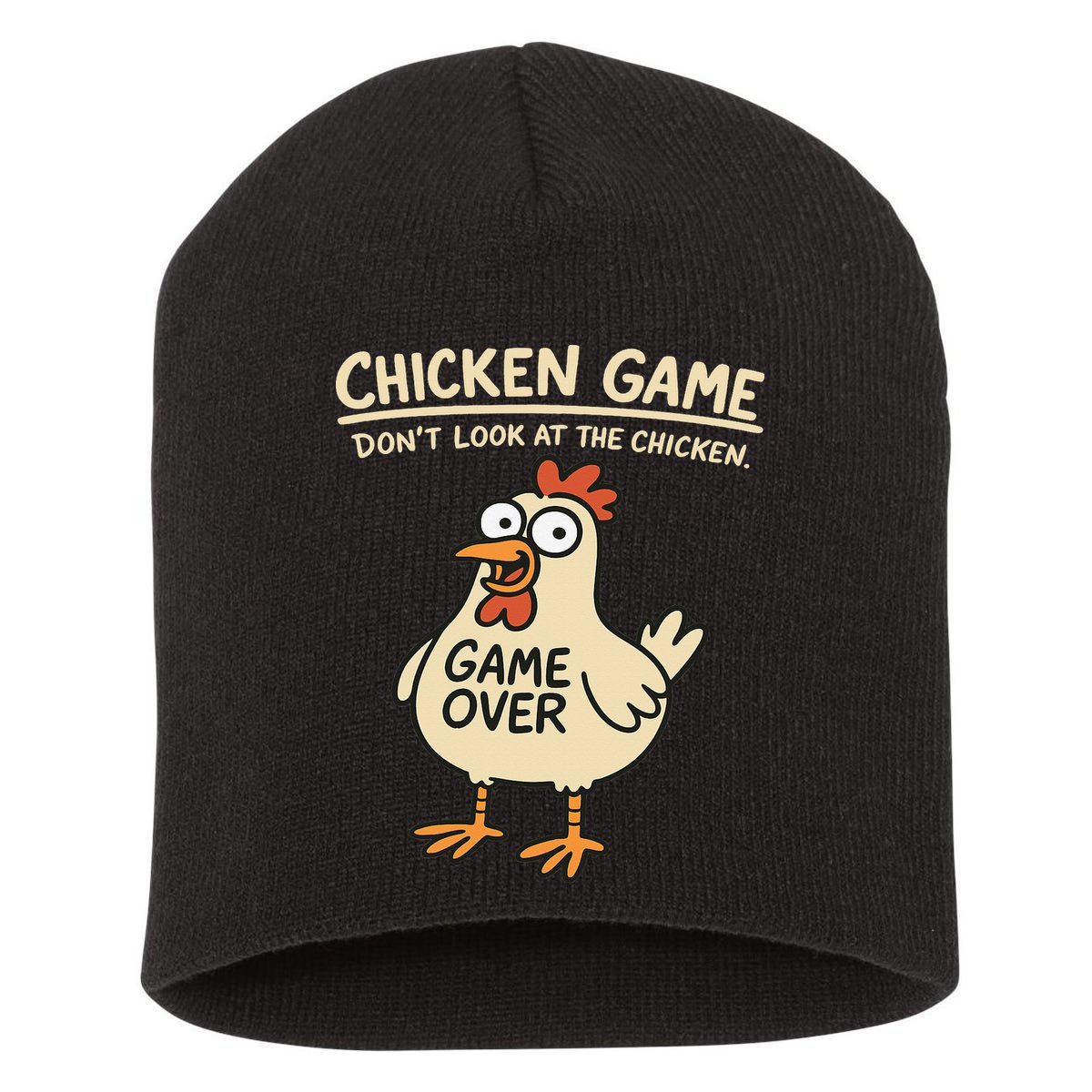 Chicken Game Dont Look At The Chicken Funny Chicken Short Acrylic Beanie