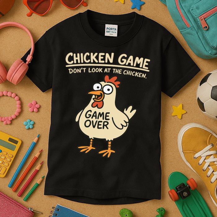 Chicken Game Dont Look At The Chicken Funny Chicken Kids T-Shirt