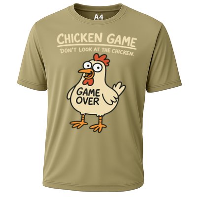 Chicken Game Dont Look At The Chicken Funny Chicken Cooling Performance Crew T-Shirt