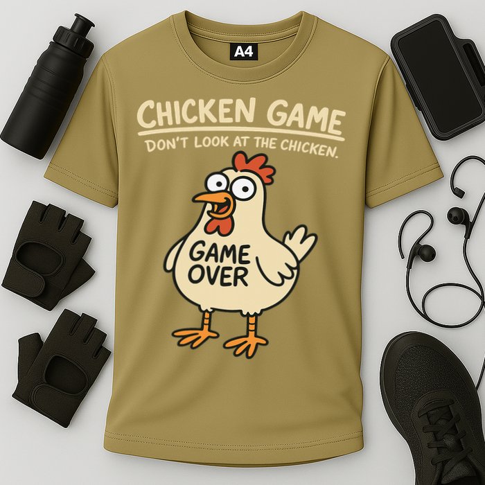 Chicken Game Dont Look At The Chicken Funny Chicken Cooling Performance Crew T-Shirt