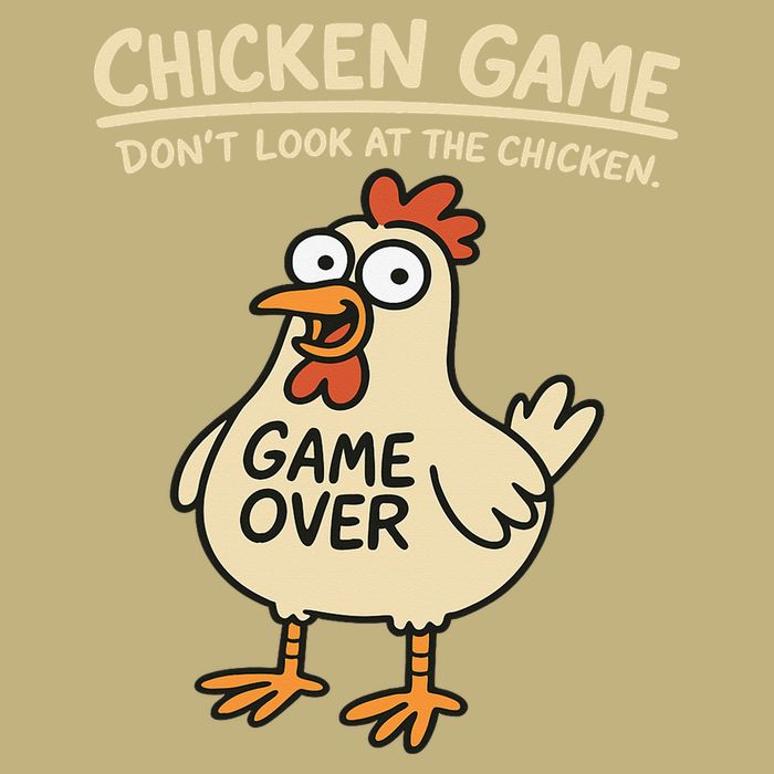 Chicken Game Dont Look At The Chicken Funny Chicken Button