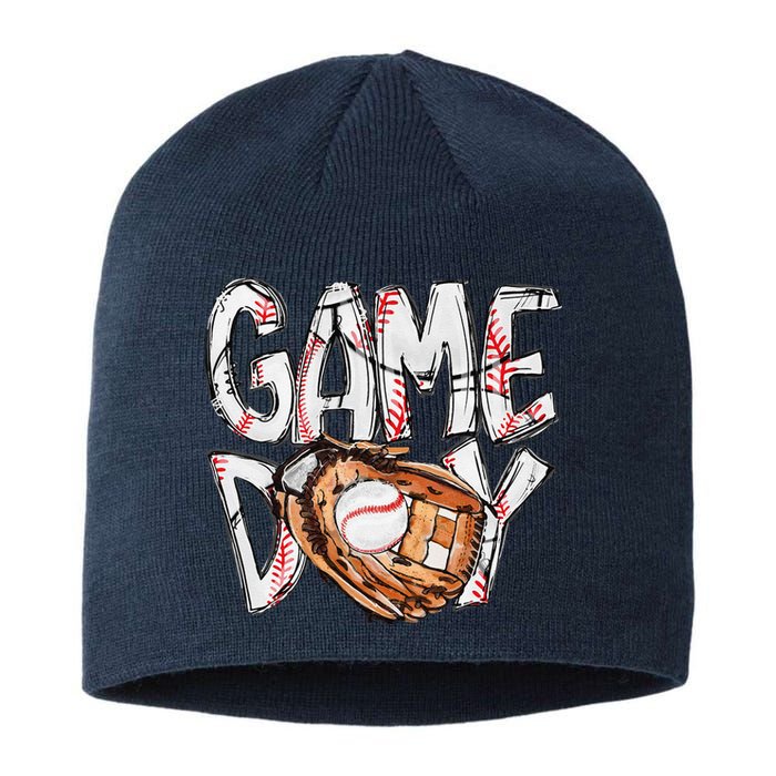 Cute Game Day Baseball Softball Heart Love Mom Life Of Both Sustainable Beanie