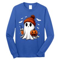 Cute Ghost Drink Pumpkin Halloween Gift Long Sleeve Shirt