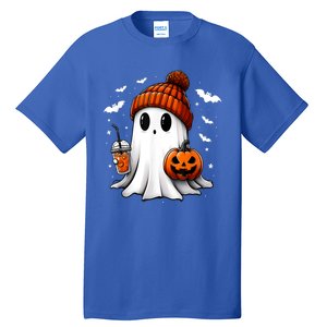 Cute Ghost Drink Pumpkin Halloween Gift Tall T-Shirt