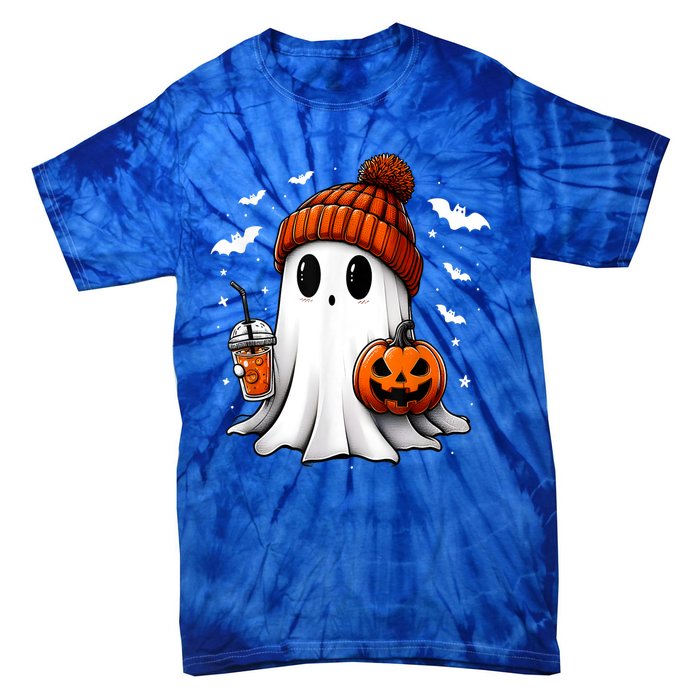 Cute Ghost Drink Pumpkin Halloween Gift Tie-Dye T-Shirt