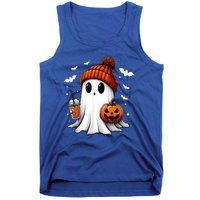 Cute Ghost Drink Pumpkin Halloween Gift Tank Top