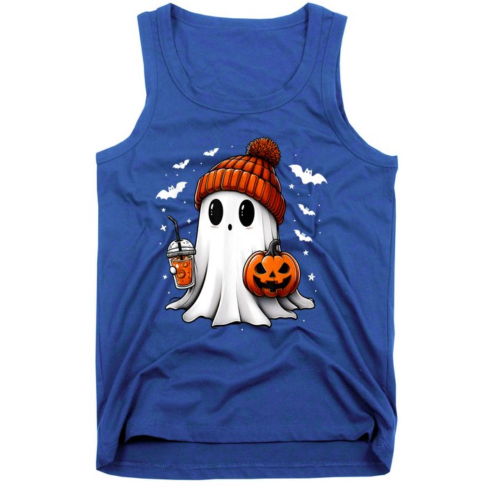 Cute Ghost Drink Pumpkin Halloween Gift Tank Top