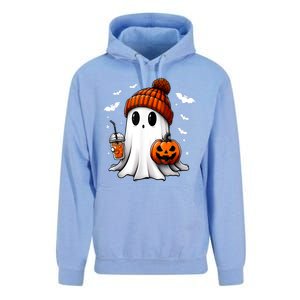 Cute Ghost Drink Pumpkin Halloween Gift Unisex Surf Hoodie