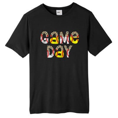 Cute Game Day Leopard Baseball Softball Mom Life Mom Of Both Tall Fusion ChromaSoft Performance T-Shirt