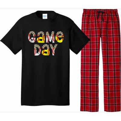 Cute Game Day Leopard Baseball Softball Mom Life Mom Of Both Pajama Set