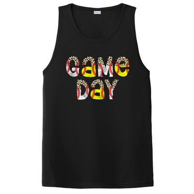 Cute Game Day Leopard Baseball Softball Mom Life Mom Of Both PosiCharge Competitor Tank