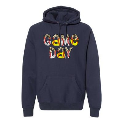 Cute Game Day Leopard Baseball Softball Mom Life Mom Of Both Premium Hoodie