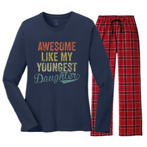 Cool Girl Dad Awesome Like My Youngest Daughter Women's Long Sleeve Flannel Pajama Set 