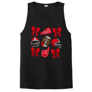 Coquette Game Day Football Cheer Mom Funny Football Lover PosiCharge Competitor Tank