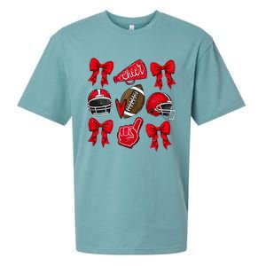 Coquette Game Day Football Cheer Mom Funny Football Lover Sueded Cloud Jersey T-Shirt