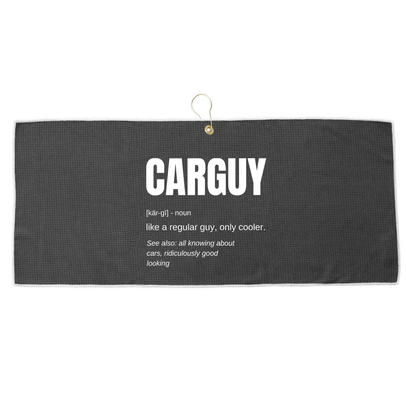 Car Guy Definition Large Microfiber Waffle Golf Towel