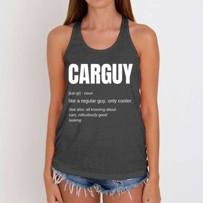 Car Guy Definition Women's Knotted Racerback Tank